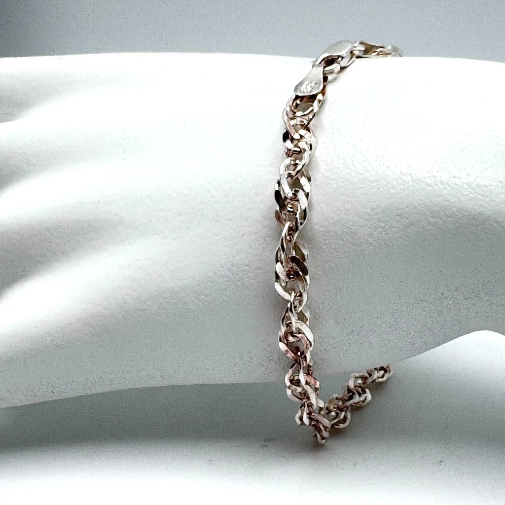925 Sterling Silver Bracelet Milor Italy 7 Grams 7 Inches Vintage